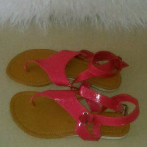 Pink wrap around sandal size 7